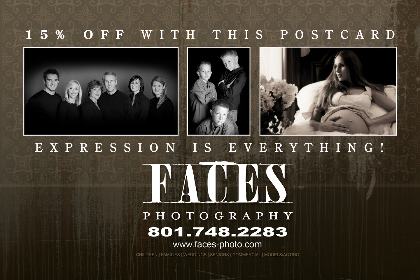 Faces postcard